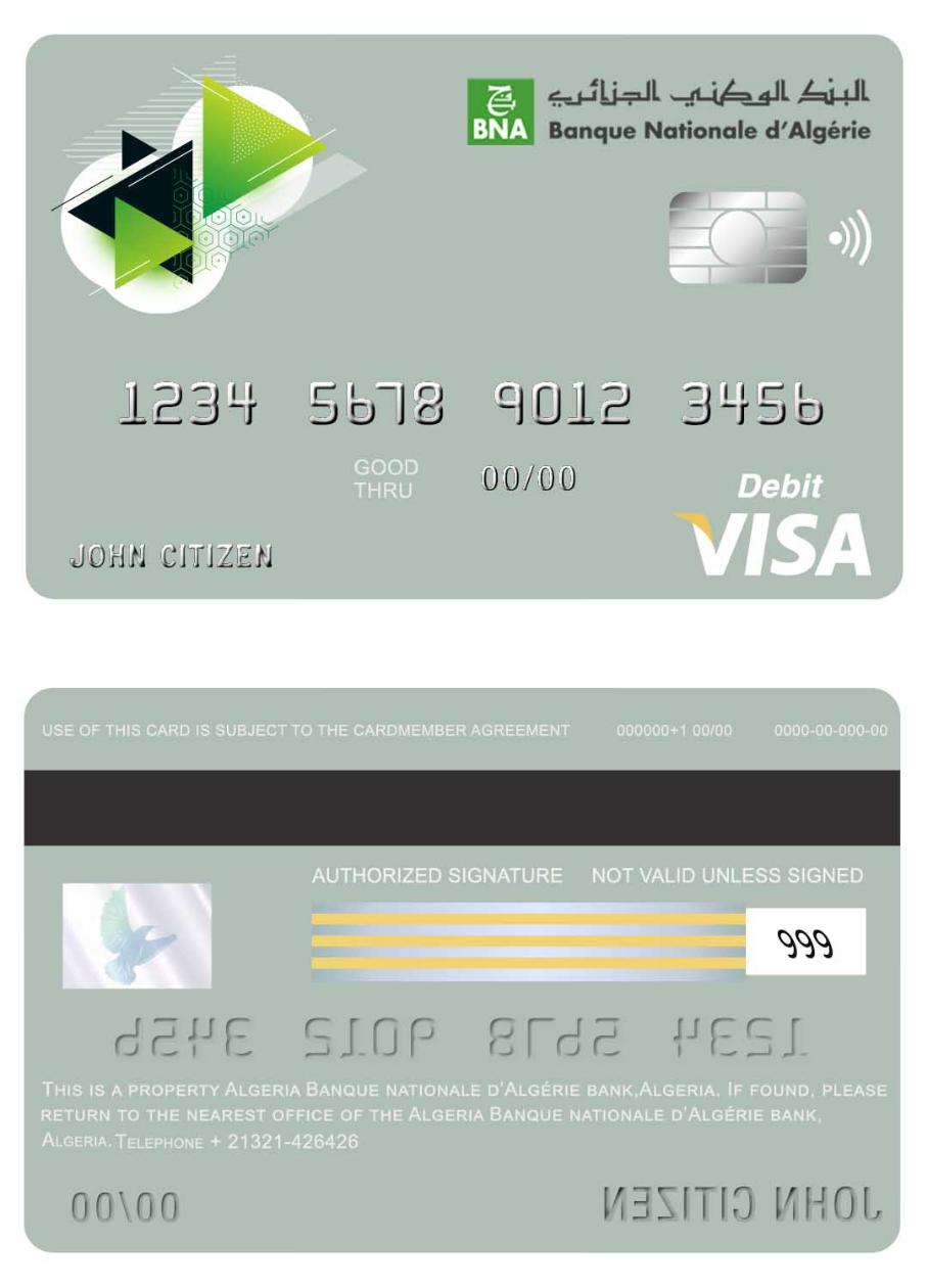 Algeria Banque Nationale d’Algérie (BNA) bank visa card